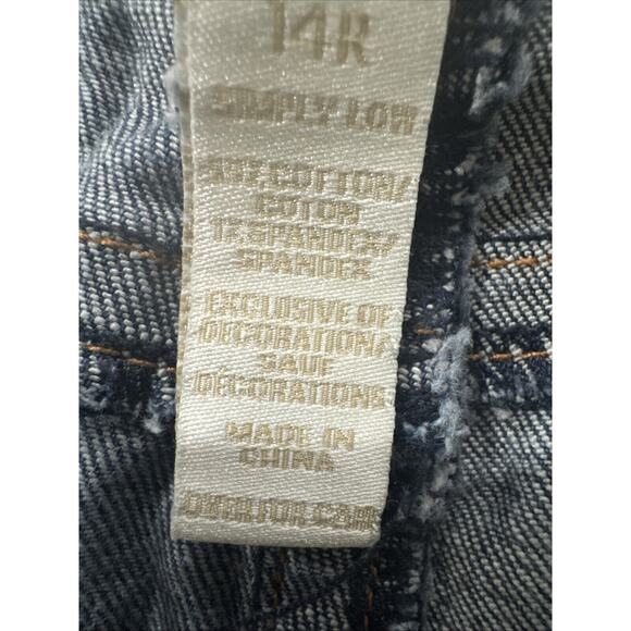 Justice Girls Size 14R Mid Rise Straight Jeans Medium Wash 5 Pockets Free Ship - Picture 12 of 16